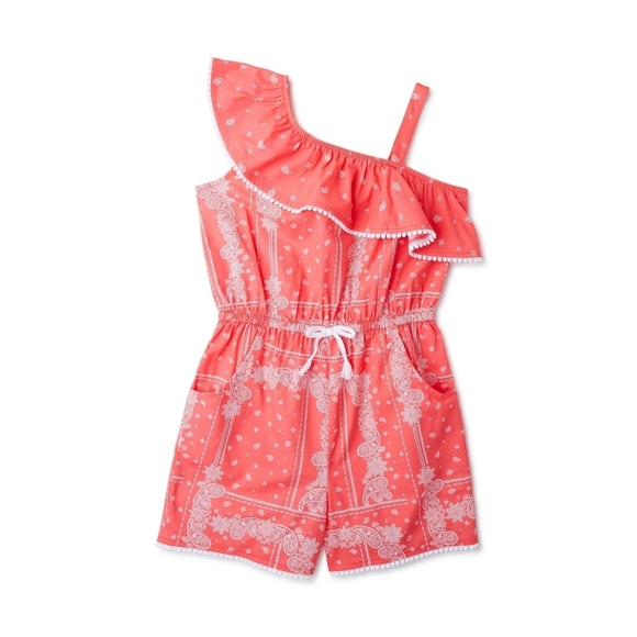 Wonder Nation Girls One Shoulder Romper - Picture 1 of 4